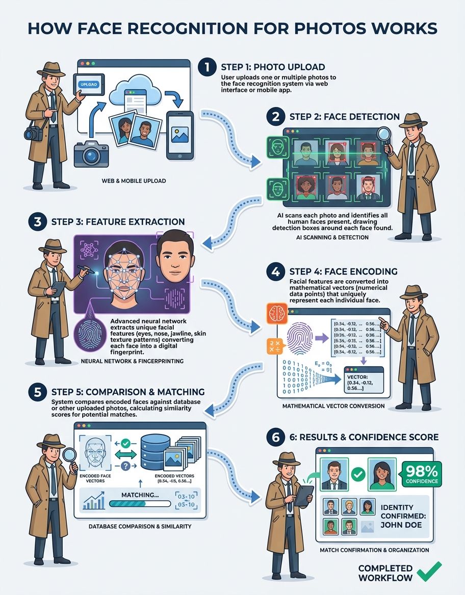 face recognition for photos - technical process diagram