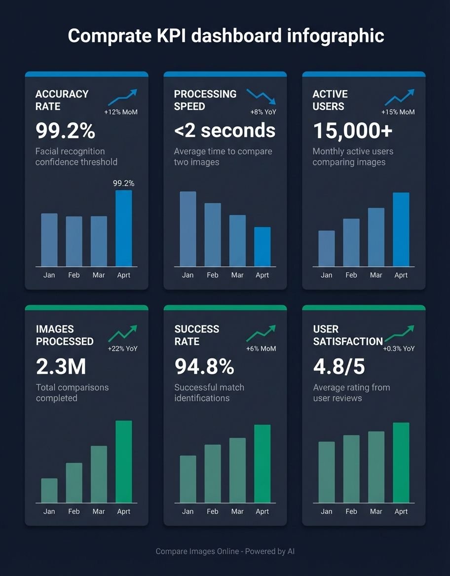 Accuracy metrics and performance statistics for online image comparison tools
