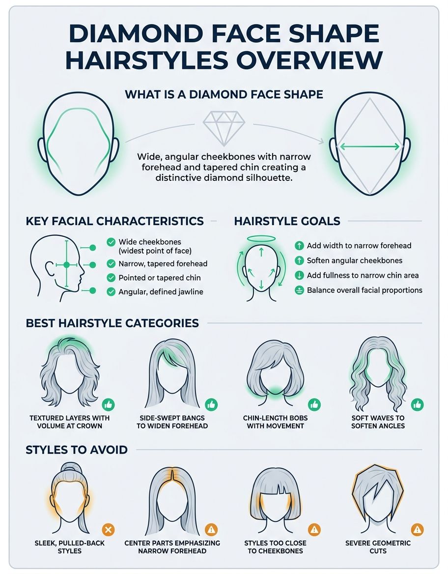 Diamond face shape hairstyles complete style guide