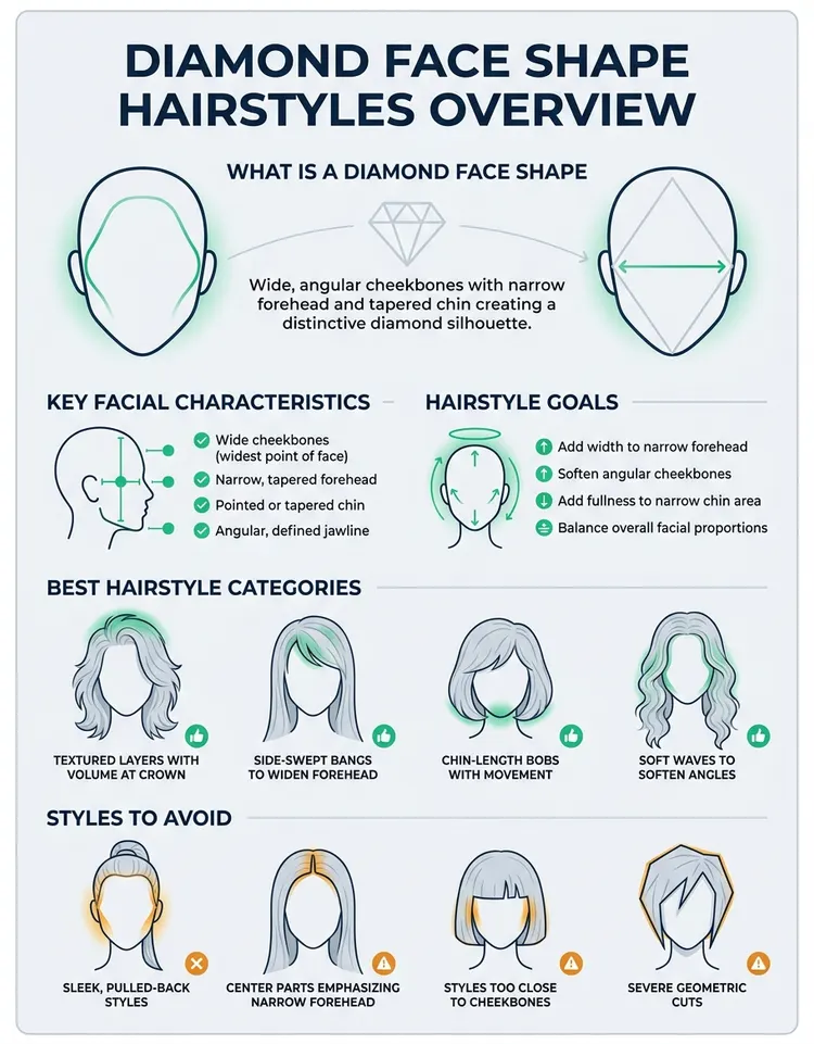 Diamond Face Shape Hairstyles: The Complete Style Guide