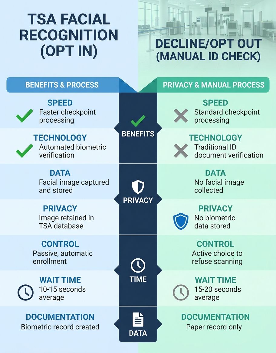 tsa facial recognition opt out - Comparison/Features