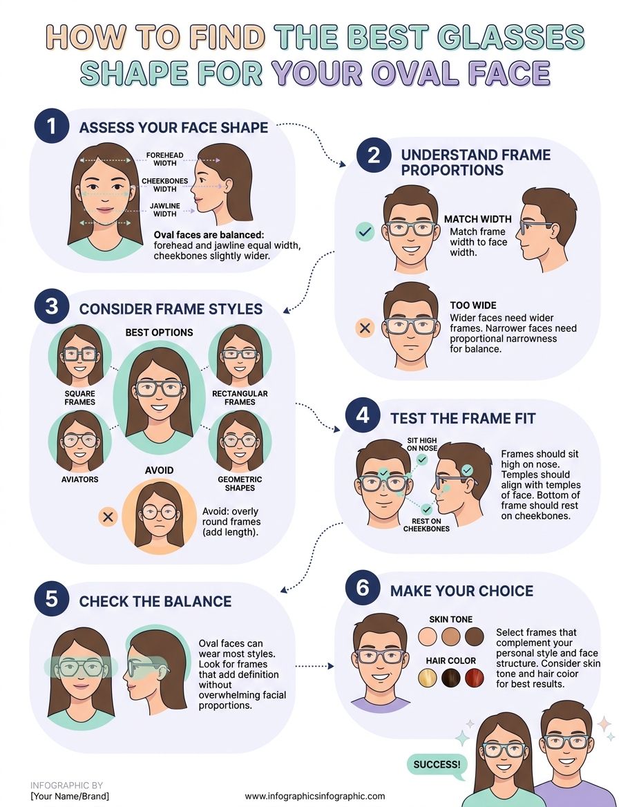 Best glasses shape for oval face - how to choose the right frames step by step