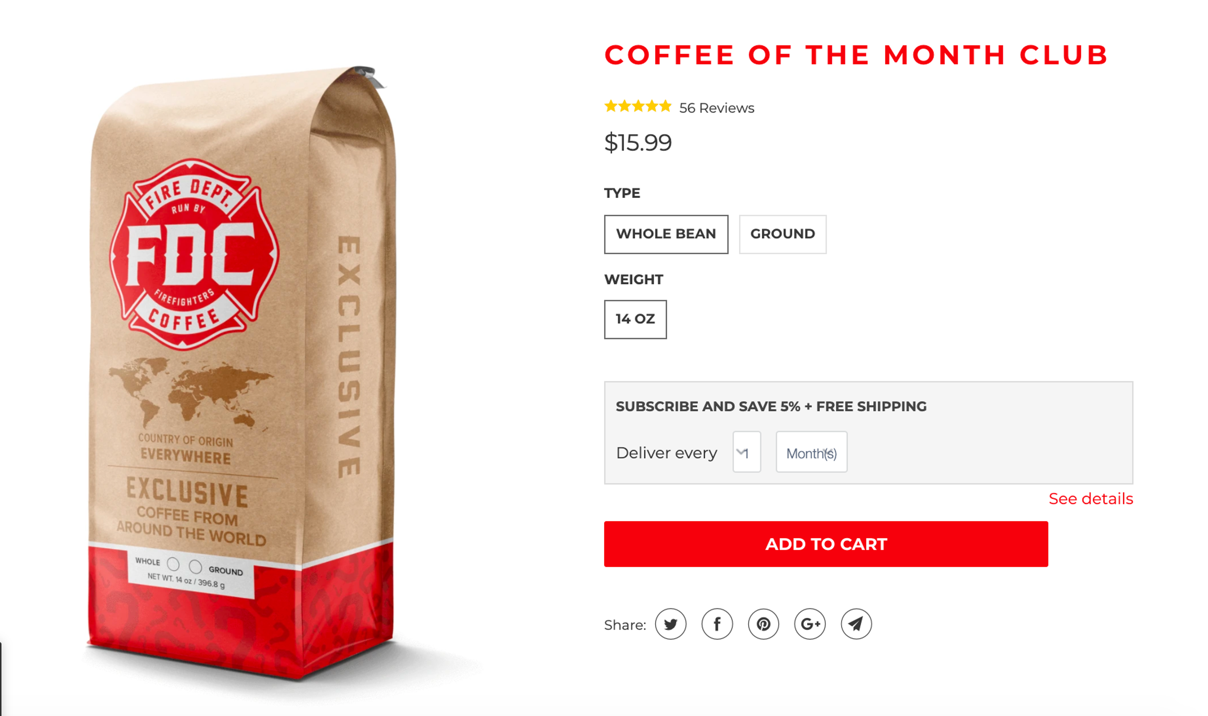 FDC Coffee of the month club