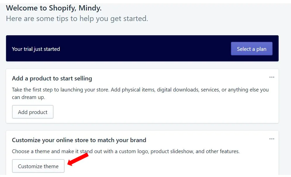 Shopify's admin