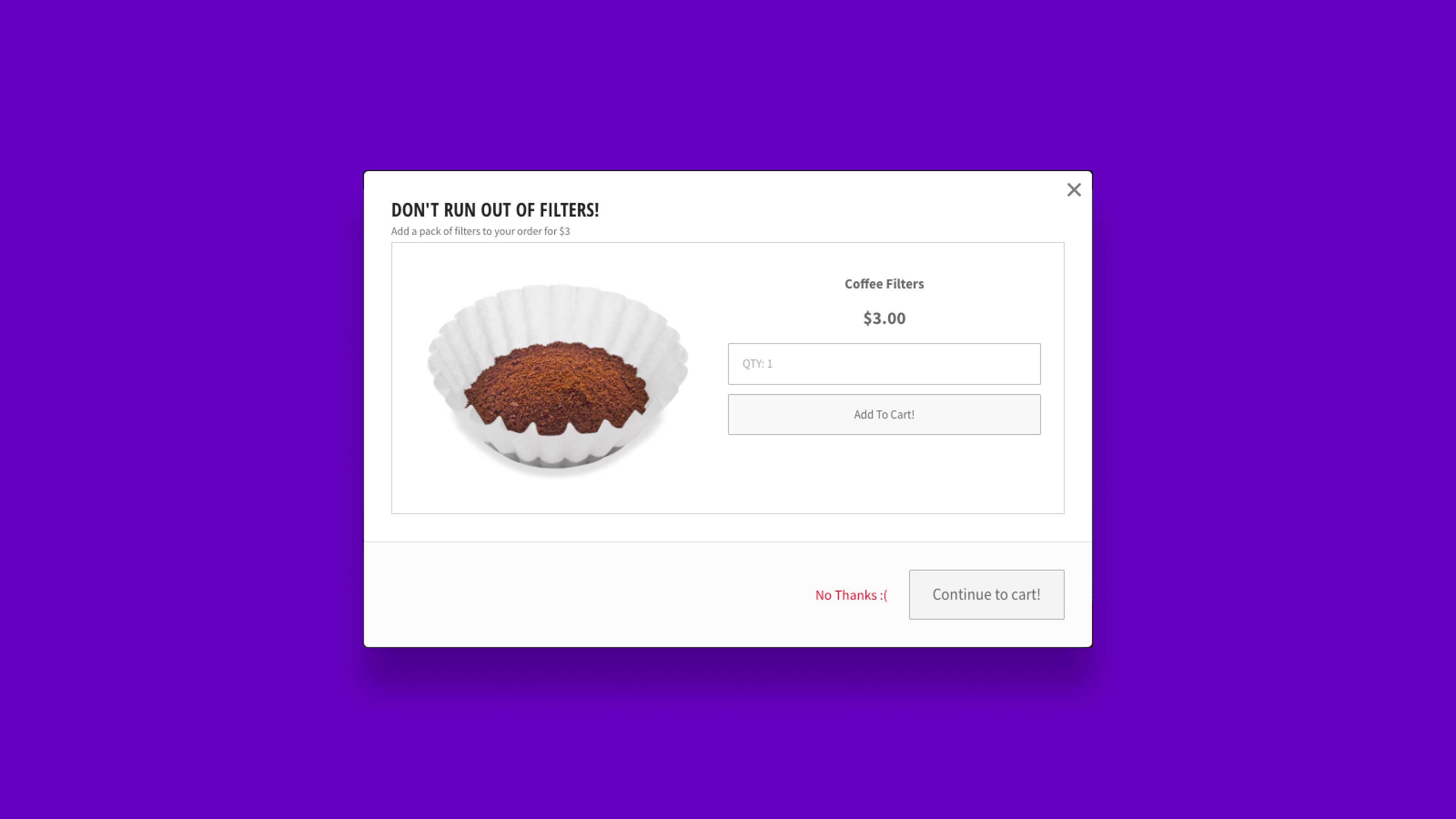 Cross-sell Modal