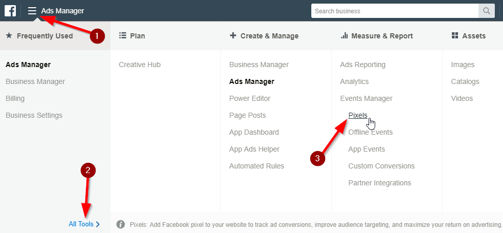 Screenshot of Facebook Business Manager