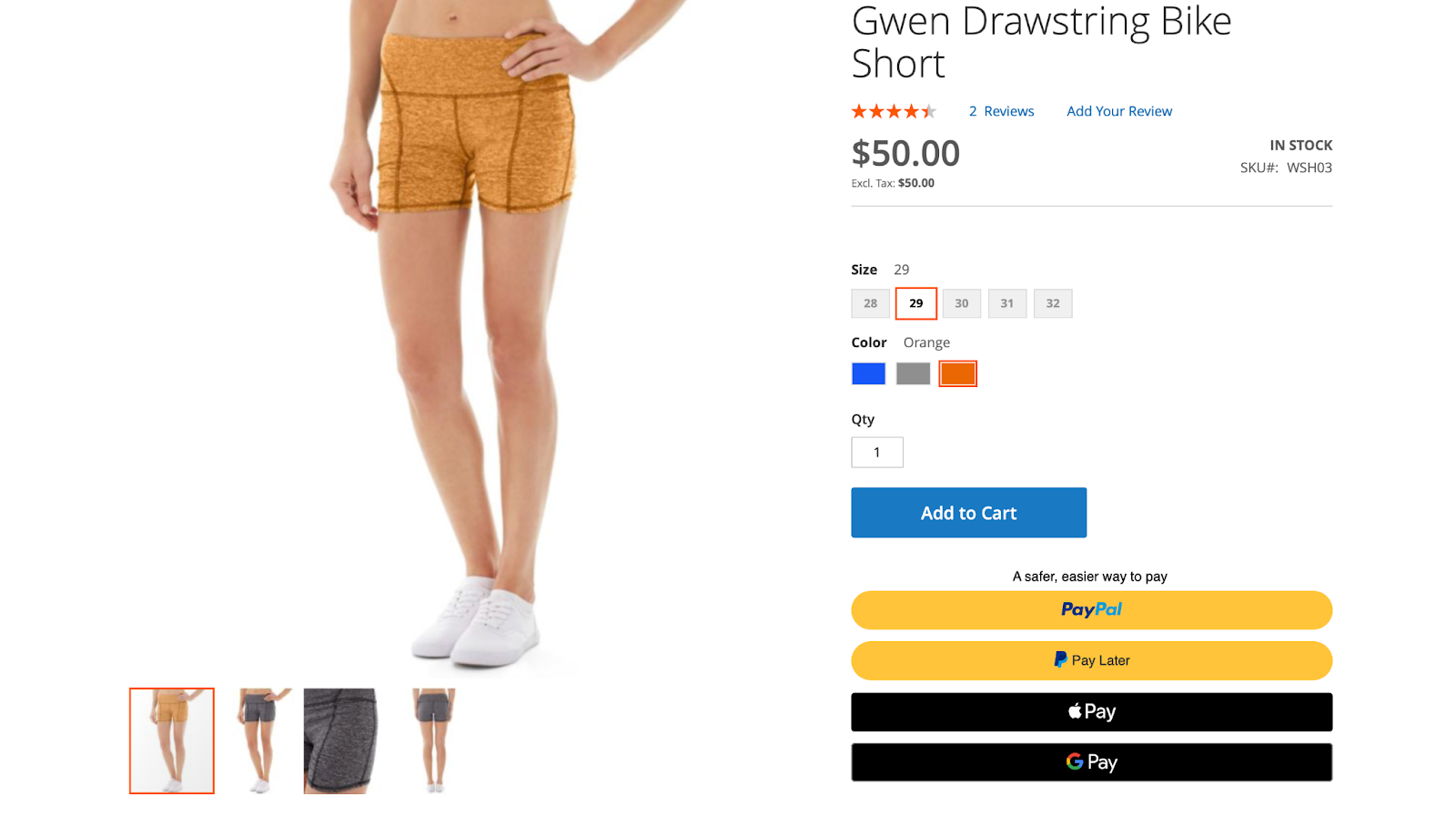 Example of Apple Pay and Google Pay buttons integrated into an Adobe Commerce checkout