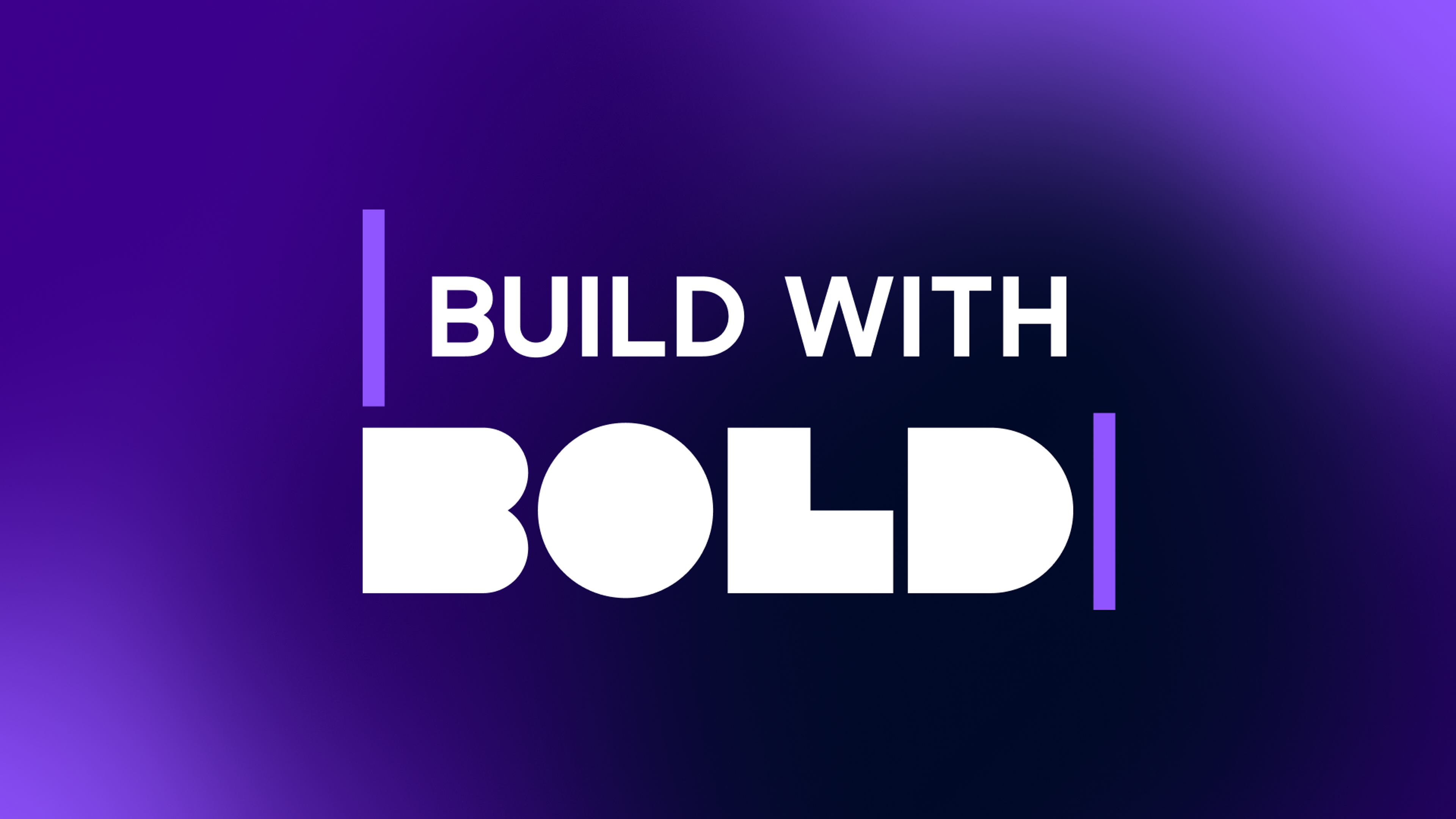 Logo for Build with Bold, featuring bold, uppercase letters in a sleek, modern design.