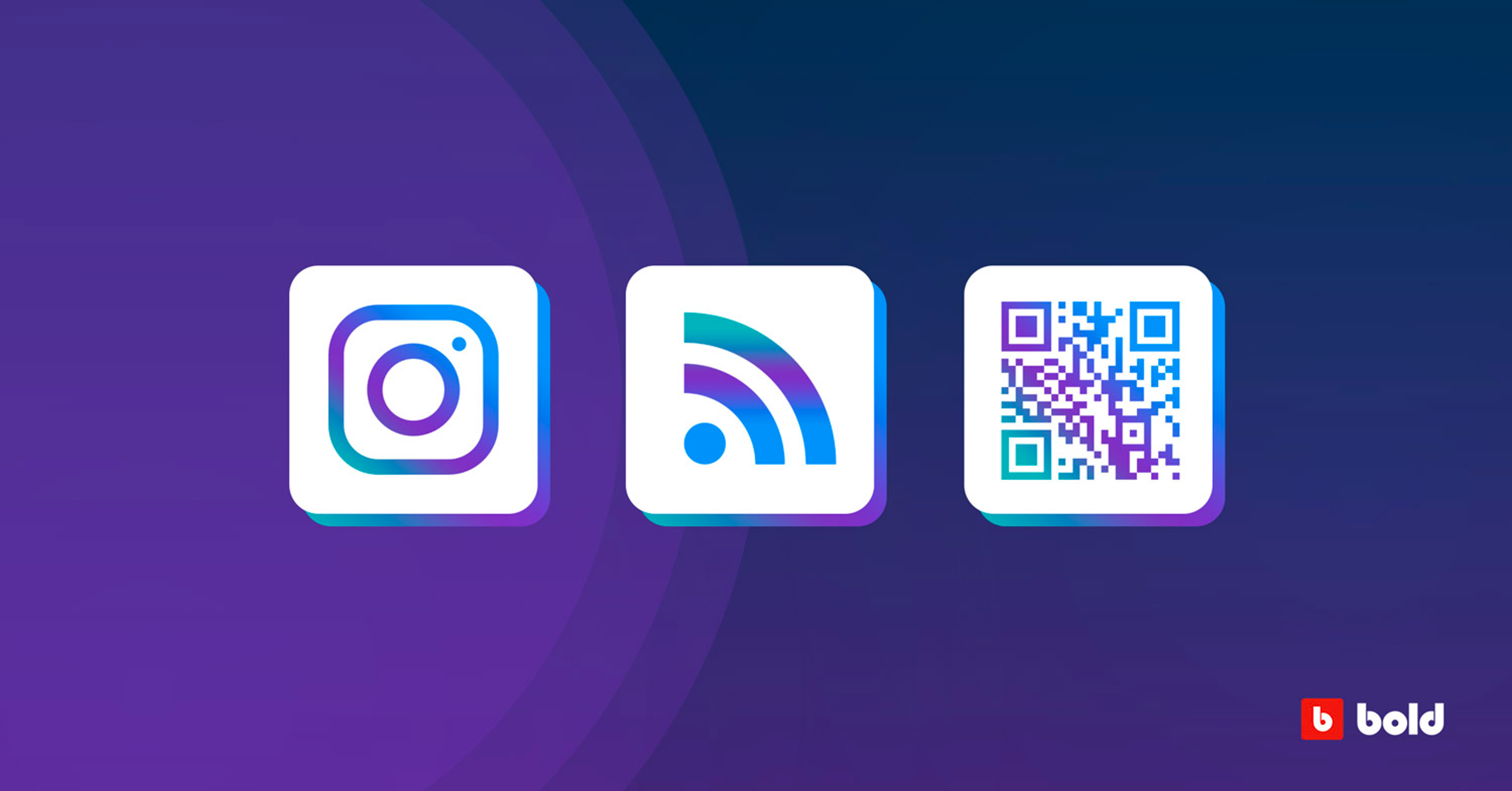 Banner image showing social, rss, and QR icons