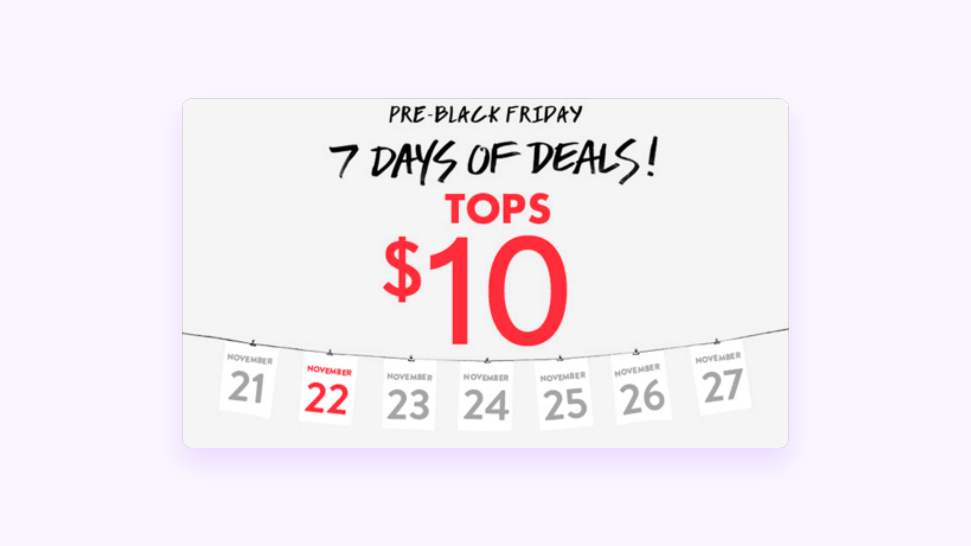 Image depicts Pre-Black Friday 7 days of deals