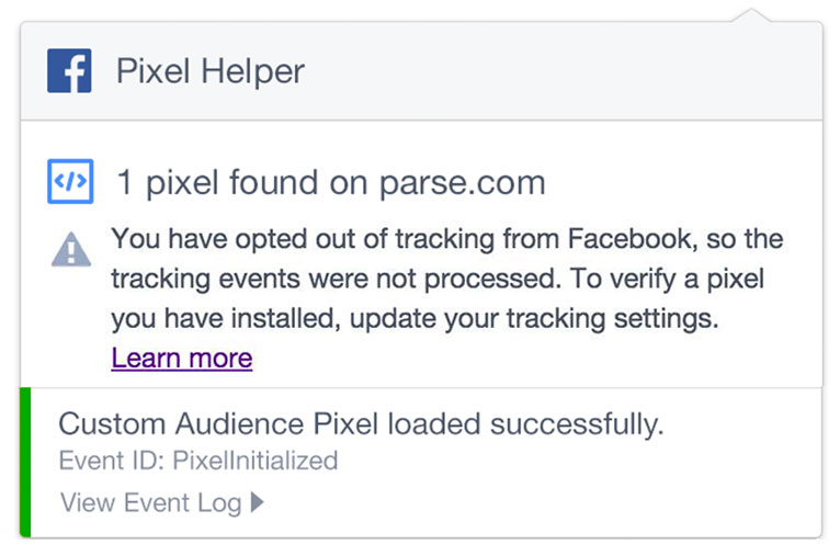 Pixel Helper in action