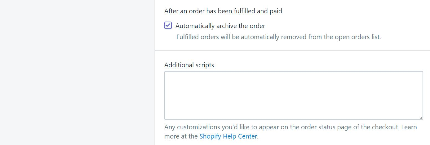 Additional scripts section