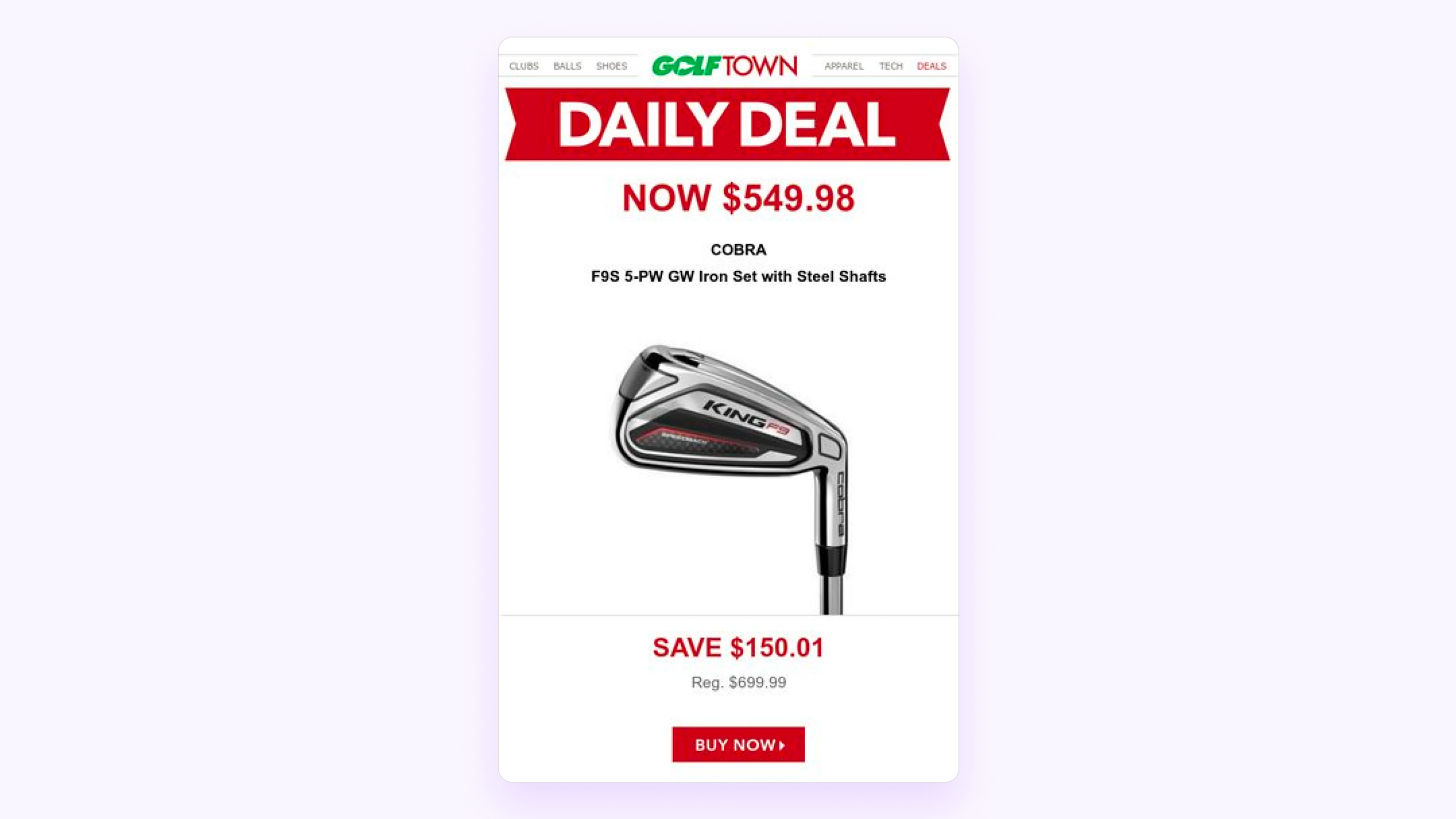 Image depicts a daily deal from retailer Golf Town
