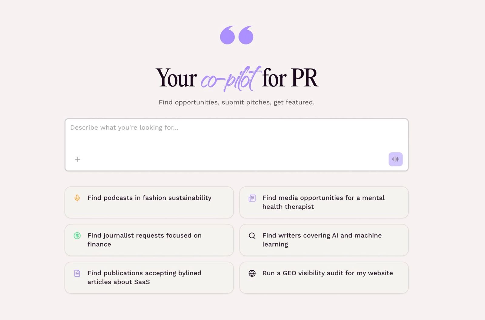 The AI co-pilot for PR