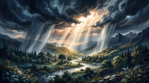 Rêver de Pluie torrentielle : Quand la tempête nocturne vient rompre les digues de ton âme