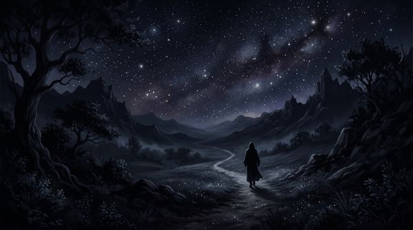 Rêver de Nuit sans lune : La traversée sans étoiles où ton âme s'apprivoise dans le vide