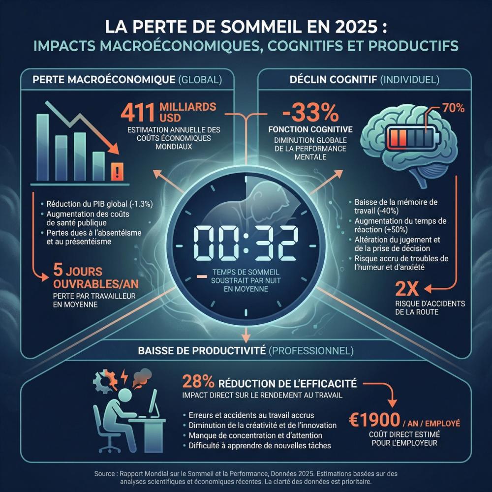 Le Bilan Carbone de vos Nuits : Pourquoi nous avons perdu 32 minutes de sommeil en 2025 Le Bilan Carbone de vos Nuits : Pourquoi nous avons perdu 32 minutes de sommeil en 2025