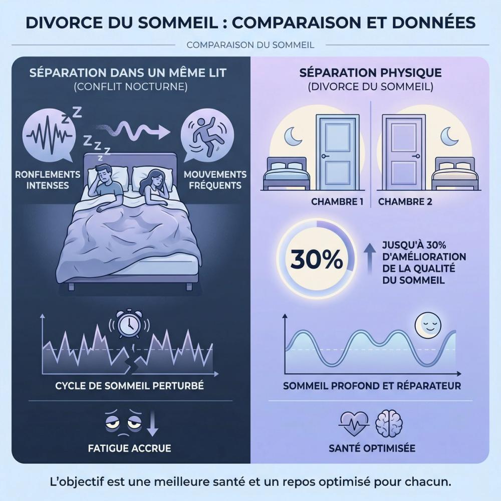 Le 'Sleep Divorce' : Faire chambre à part pour mieux dormir Le 'Sleep Divorce' : Faire chambre à part pour mieux dormir
