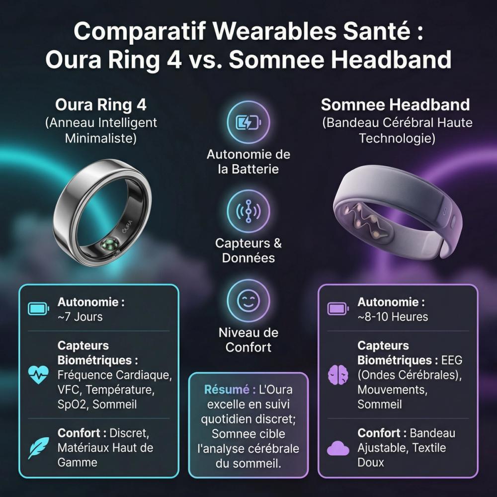 Wearables 2026 : Le duel Oura Ring 4 vs Somnee Headband