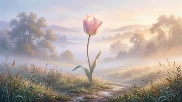 Rêver de Tulipe : L'élan vertical de ton âme face à sa fragile floraison
