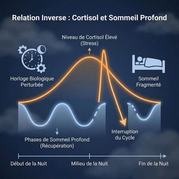 Stress et Cortisol : L'ennemi du sommeil profond Stress et Cortisol : L'ennemi du sommeil profond