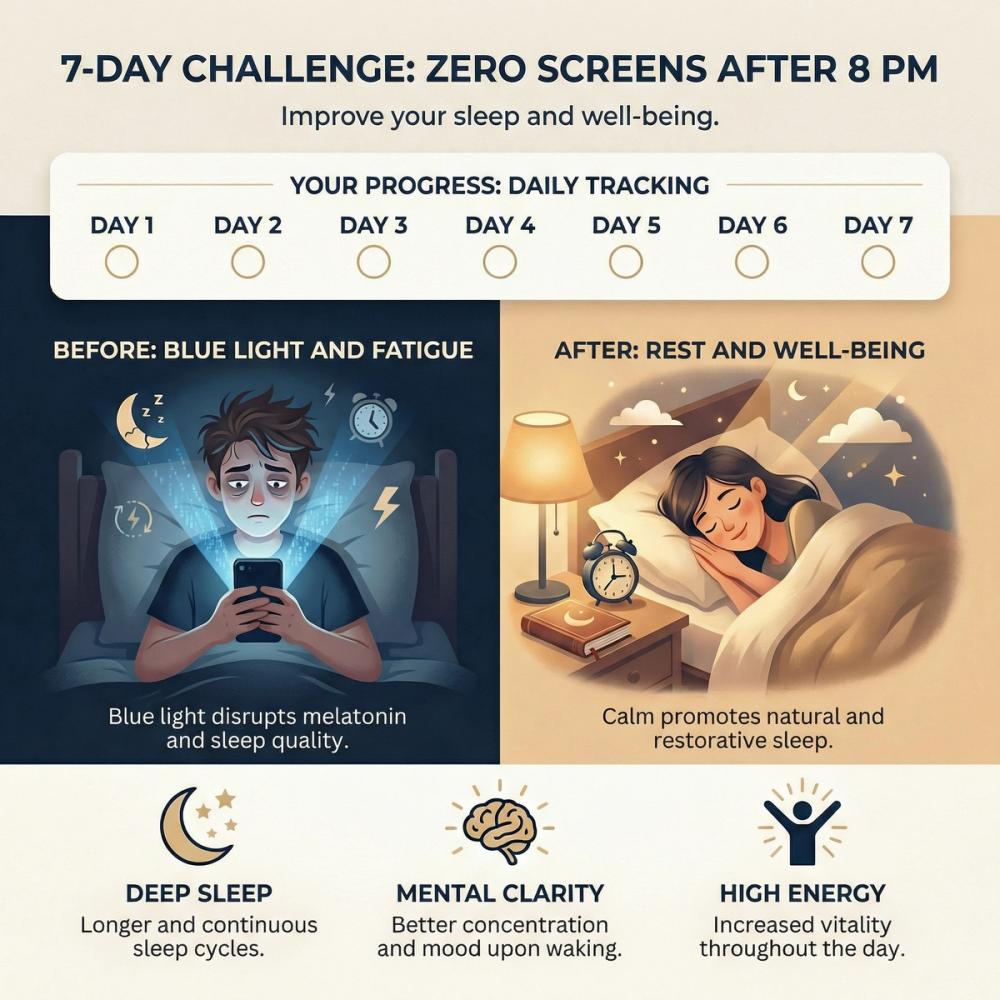 7-Day Challenge: No Screens After 8 PM 7-Day Challenge: No Screens After 8 PM