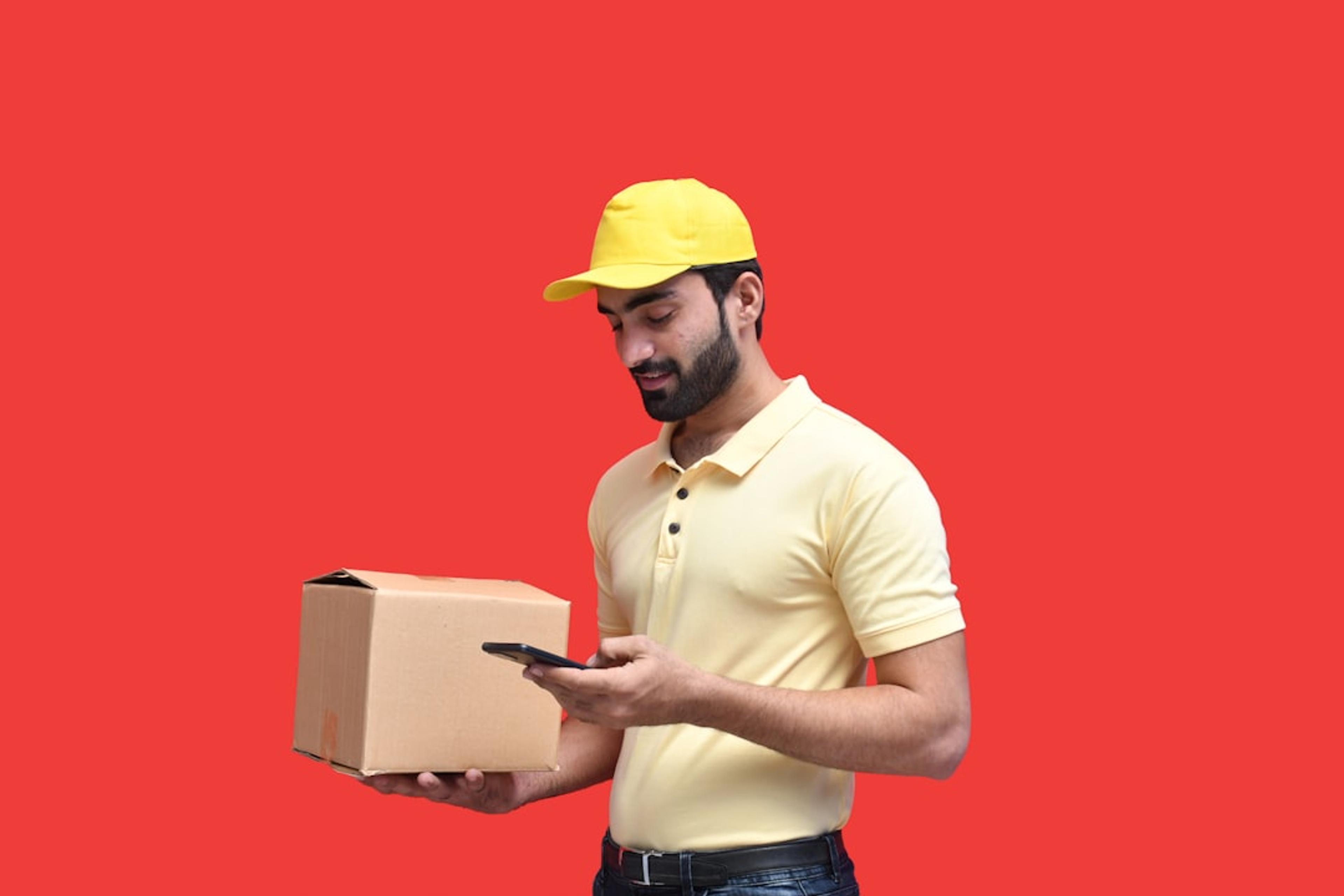 Frontline worker using a smartphone while wearing safety equipment