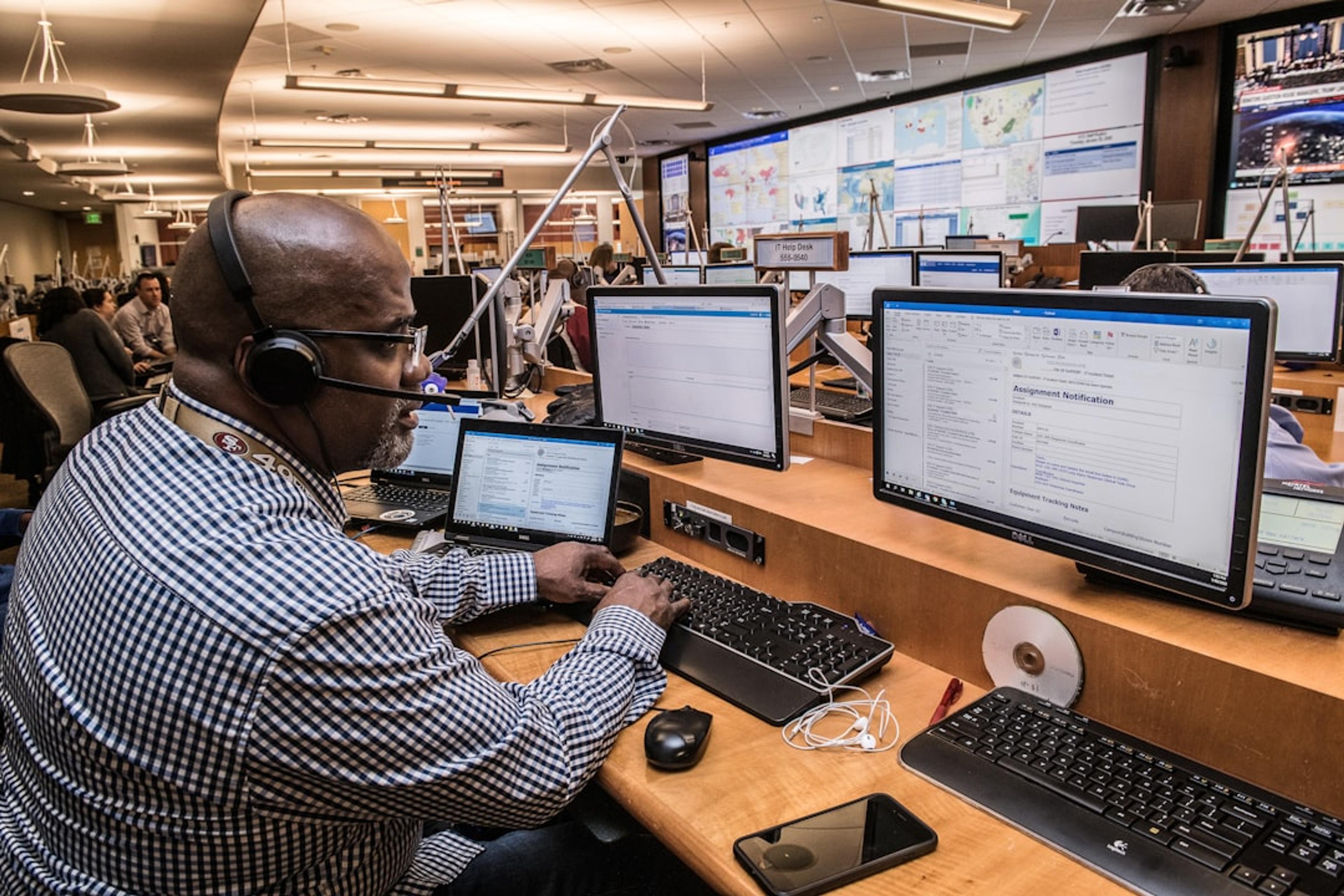 Network operations screens used for cybersecurity monitoring