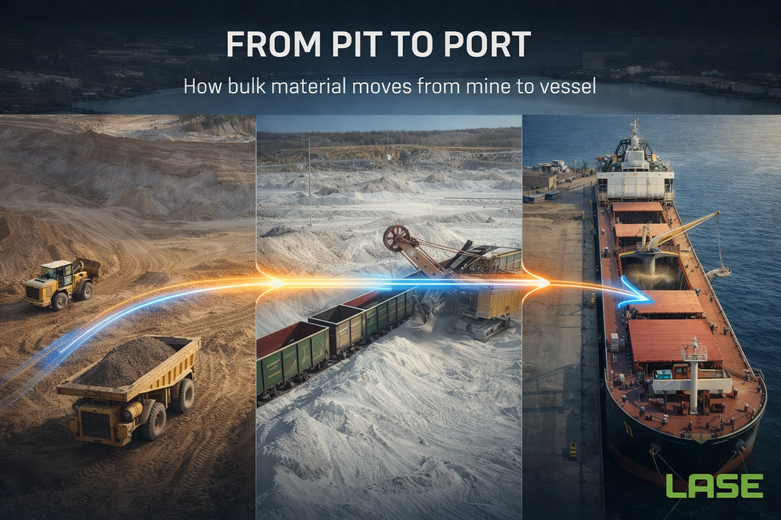 Material flow from pit to port