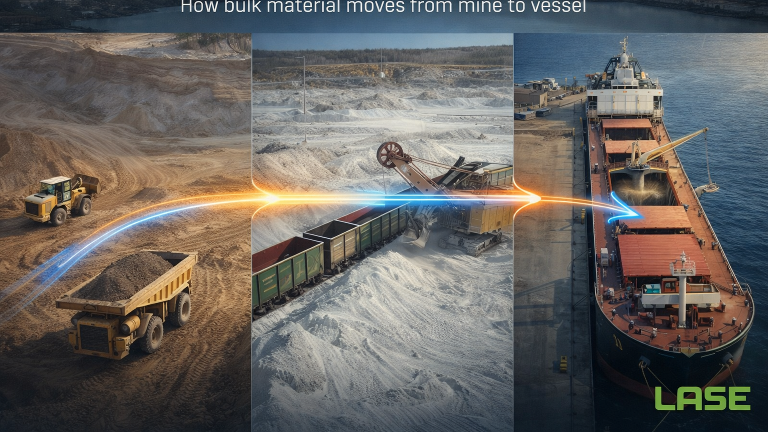 Material flow from pit to port