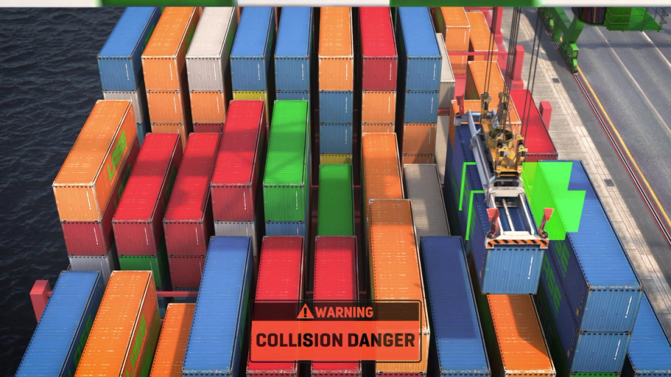 LaseLCPS-STS-2D for a port in the USA, collision prevention at the spreader