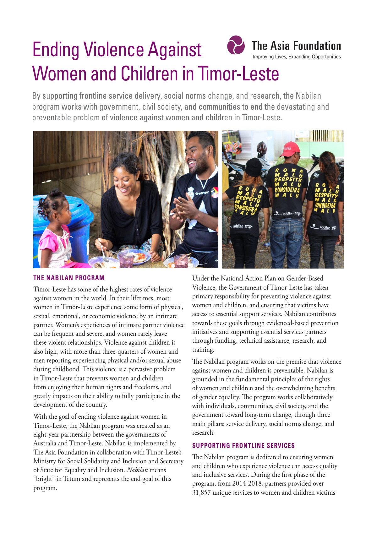 Ending Violence Against Women and Children in Timor-Leste | Nabilan