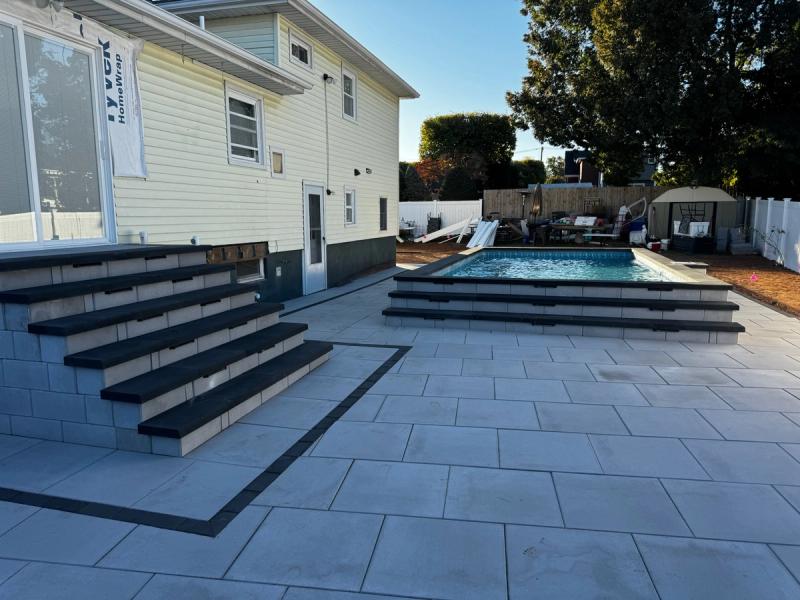 Charcoal block veneer and LED lighting, Clark NJ