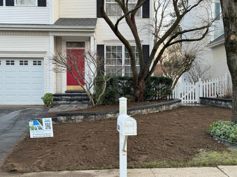 Stone retaining walls, paver walkways, LED step lighting