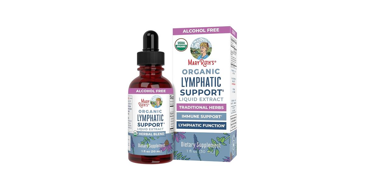 Amazon.com: Lymphatic Support Drops by MaryRuth's | USDA Organic Lymphatic  Cleanse Immune Support Supplement| Lymphatic Support with Echinacea &  Elderberry | Blue Vervain | Vegan | Non-GMO | 30 Servings : Health &  Household