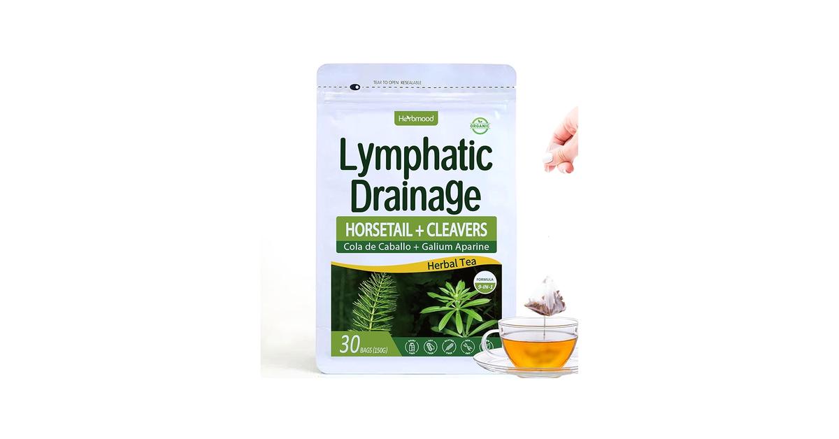 Amazon.com : Herbmood Cleavers Lymphatic Drainage Tea Bags for Lymph System  Support, Horsetail and Dandelion Organic Herbal Formula, Lymphatic Cleanse  & Detox, Edema Relief. Te de Cola de Caballo Herb. 30 Bags :