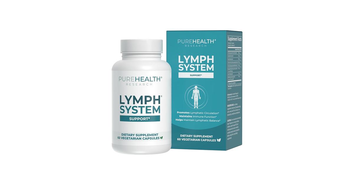 Amazon.com: PUREHEALTH RESEARCH Lymph System Support Supplement - Lymphatic  Drainage Supplement with Dandelion Extract, Cleavers, Burdock Powder -  Reduce Swelling and Cleanse Lymph - 1 Bottle, Brown : Health & Household
