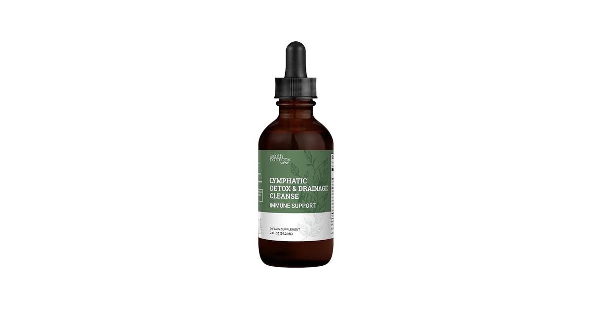 Amazon.com: Earth Harmony Lymphatic Drainage Drops, Lymph Detox - Supplement with Soursop, Cat's Claw Bark, Astragalus, Wormwood, Lymph Node Detox, Lymphatic Support Cleanse (2 Oz) : Health & Household