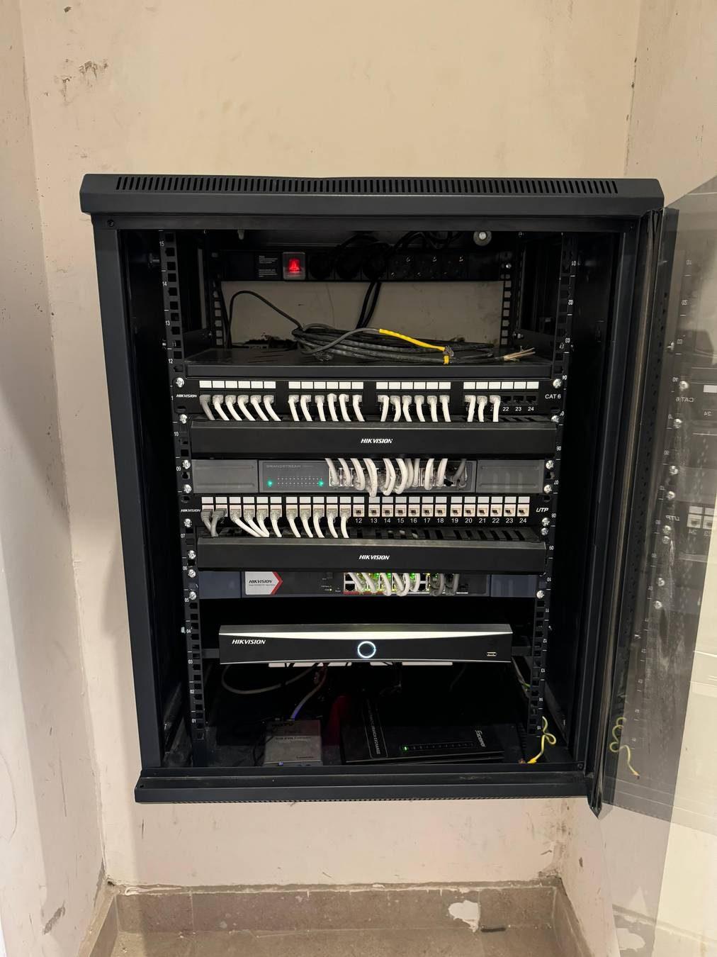 Equipment rack, patching and PoE switching