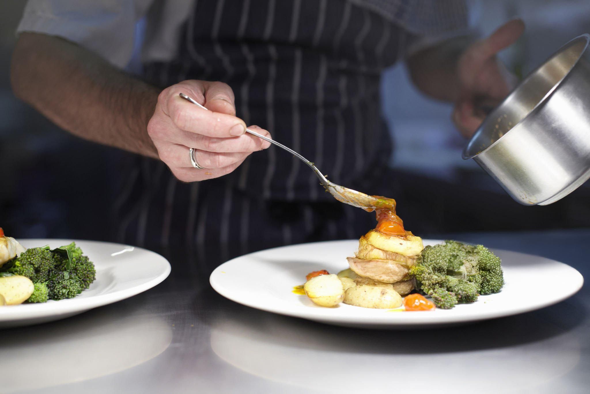 Chefs preparing a meal