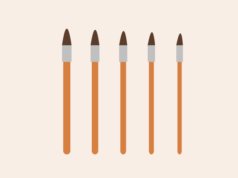 Placeholder illustration of Round Brush Set (6 sizes)