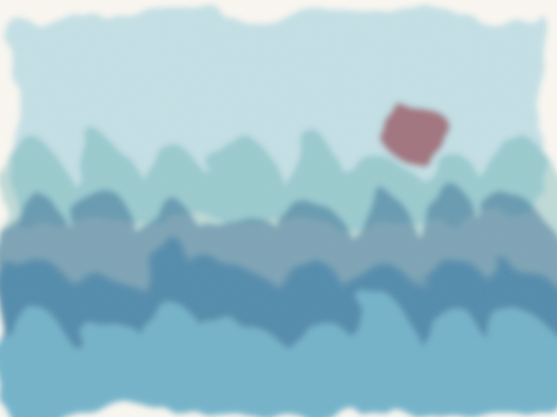 Placeholder watercolour artwork: Ghats in the Mist