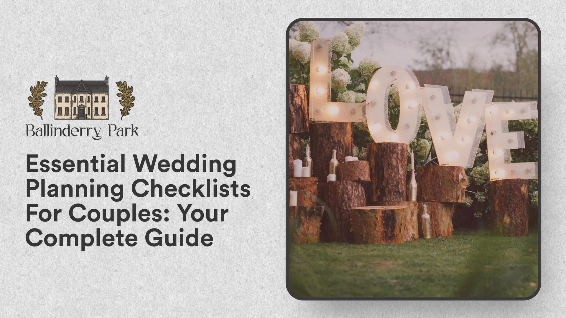 Essential Wedding Planning Checklists For Couples: Your Complete Guide - Ballinderry Park