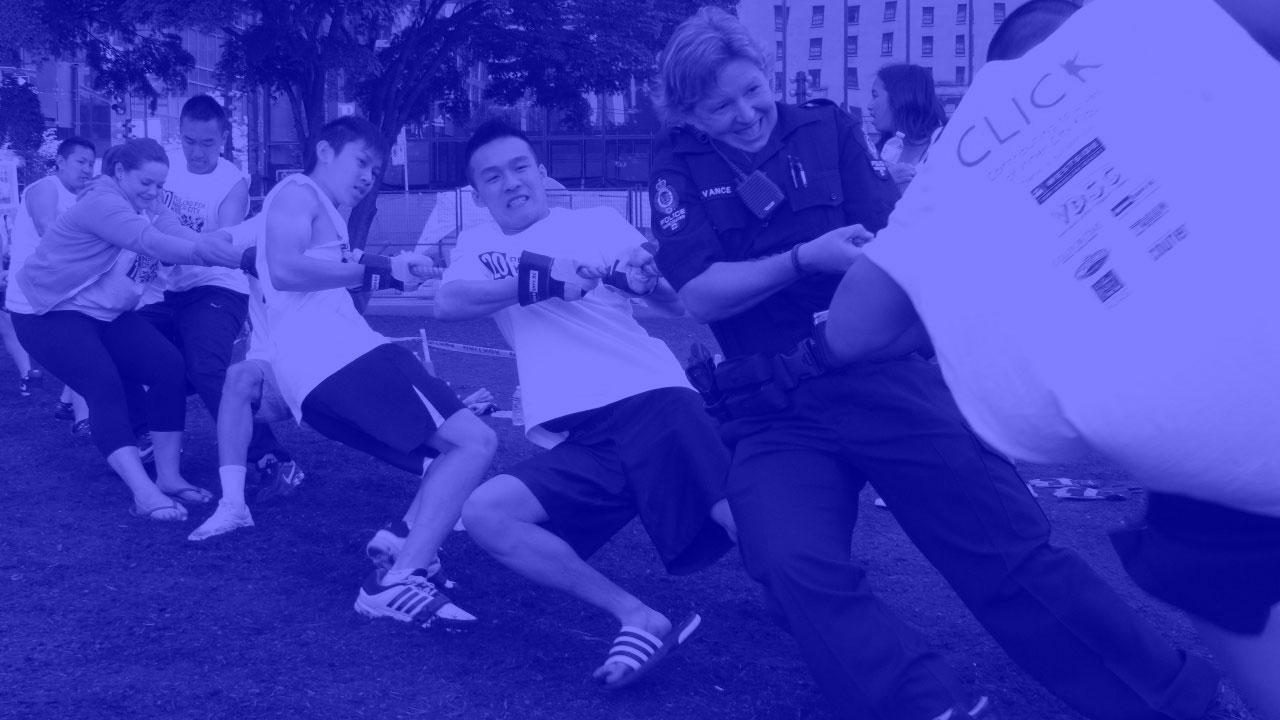 Inner City Kids Week 2018 graphic in CLICK blue
