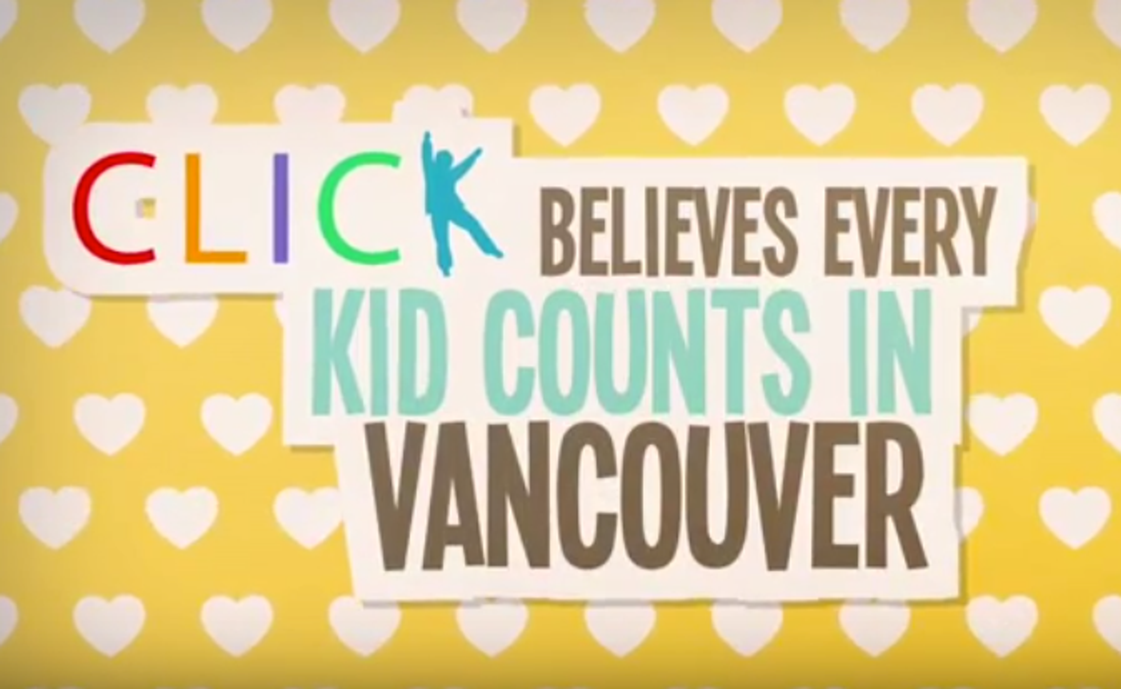 Title frame of CLICK's Every Kid Counts video for Inner City Kids Week 2016
