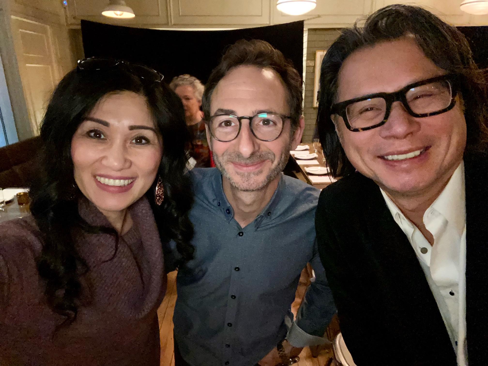 Three guests together at CLICK's 2023 Dinner to Make a Difference at Café Medina