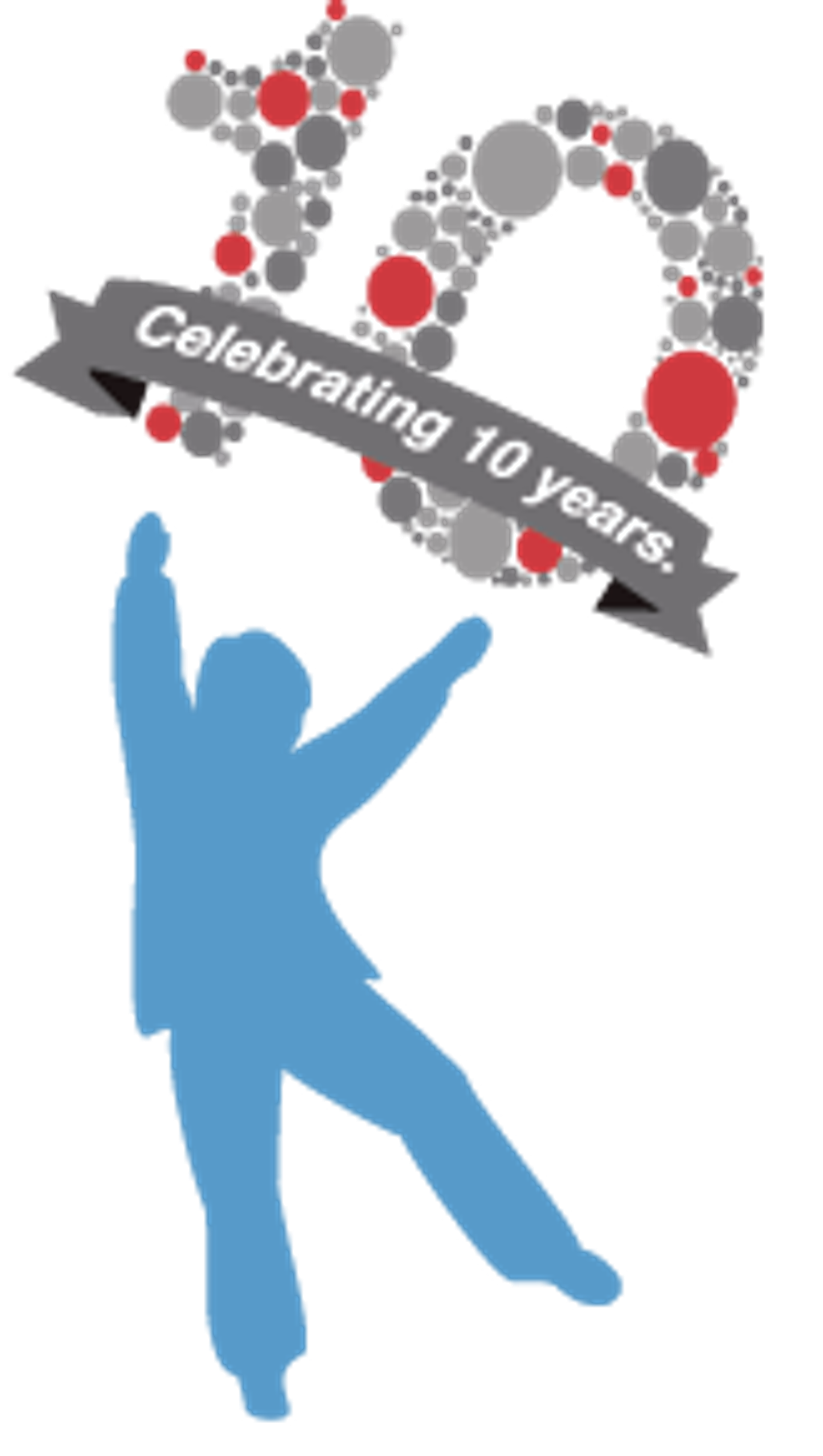CLICK's Blue Boy figure with a Celebrating 10 Years banner