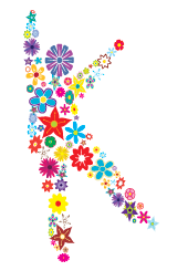 CLICK's Blue Boy logo figure drawn out of flowers and stars