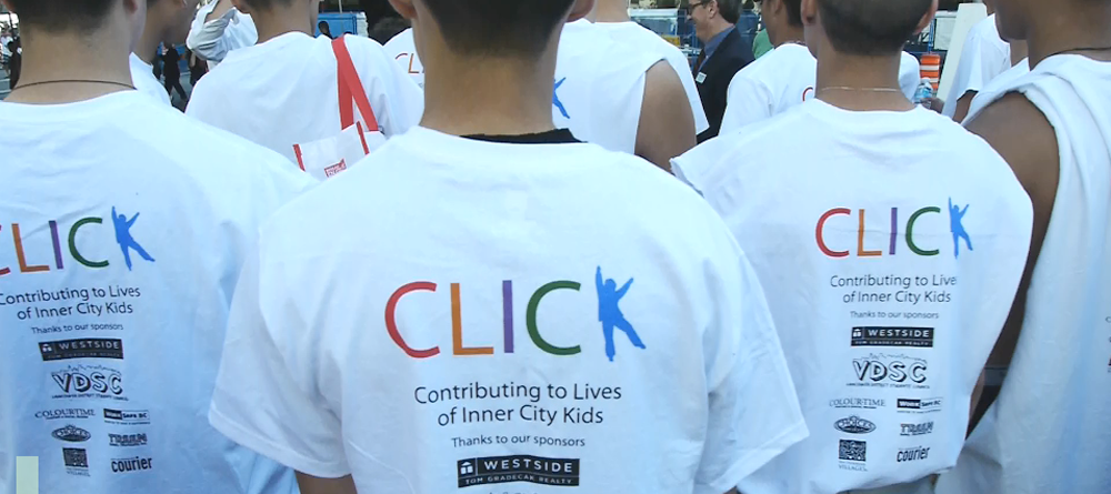 Supporters in white CLICK T-shirts gathered together at Inner City Kids Week 2012