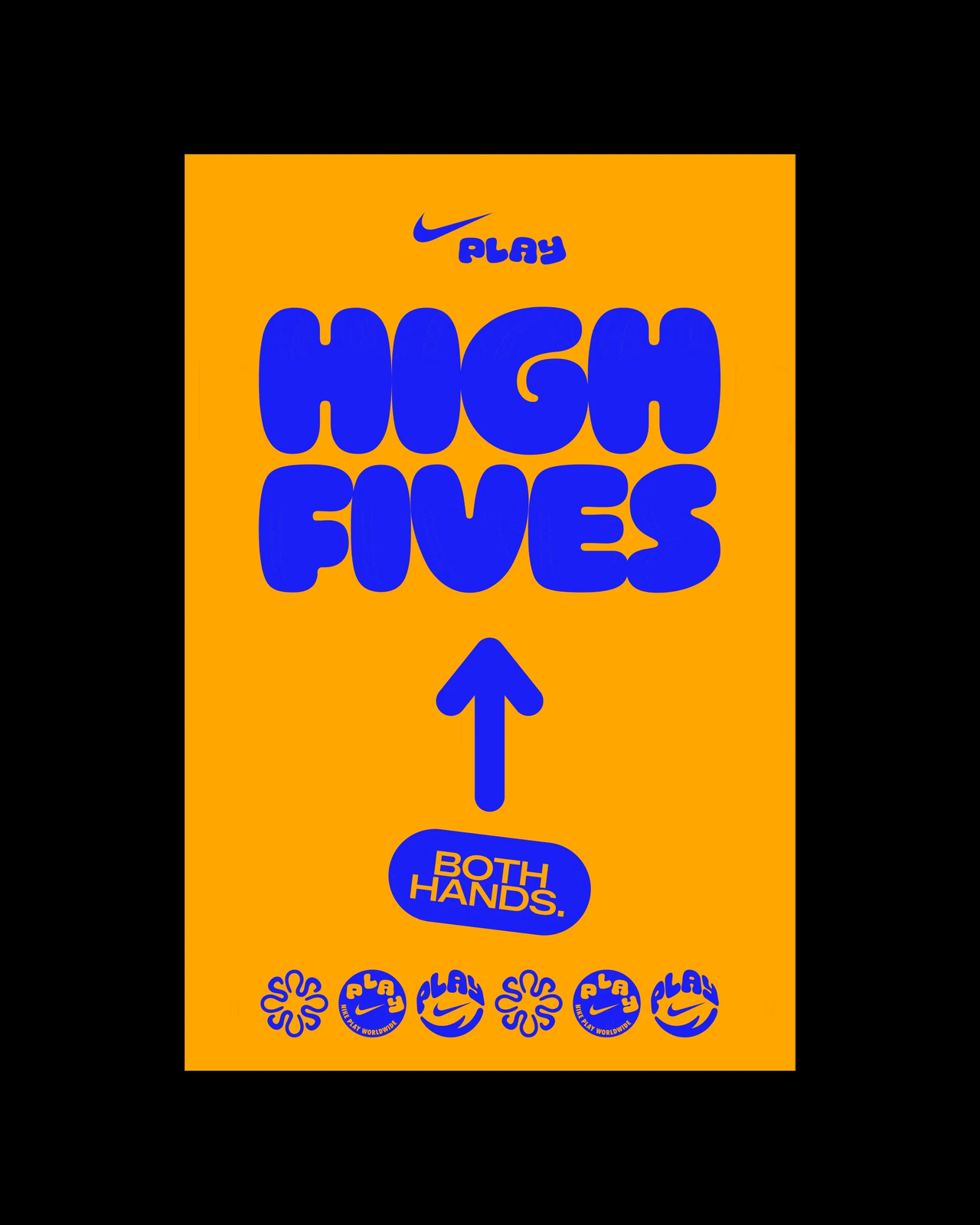 Nike Play wayfinding signs cycling through High Fives, Play Zone, Stretch Spot and Water Stop